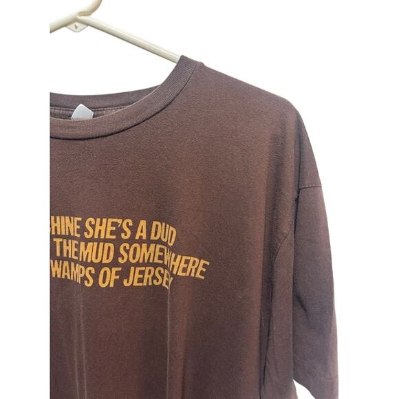 Bruce Springsteen T-Shirt Tee Rosalita 1972 Brown Yellow Lyric Men's size XL - Picture 3 of 7